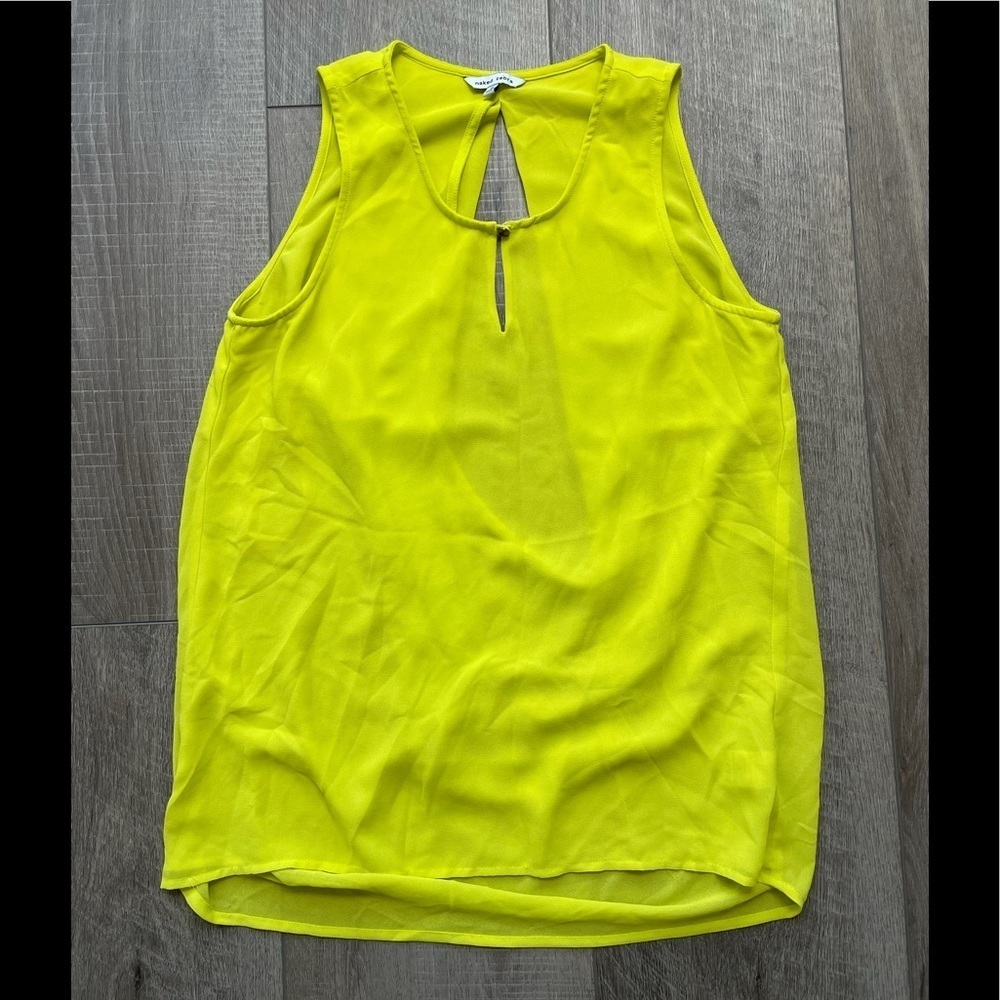 Naked Zebra Sleeveless Blouse in Neon Yellow